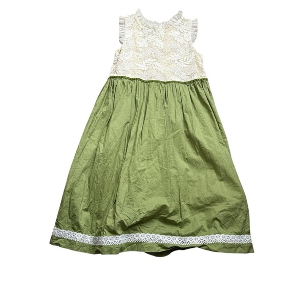 Elestory Holly Dress Cream Green Size 10-12 - Picture 2 of 5